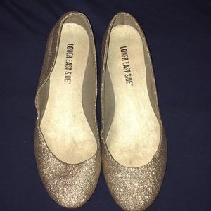 Gold glitter shoes